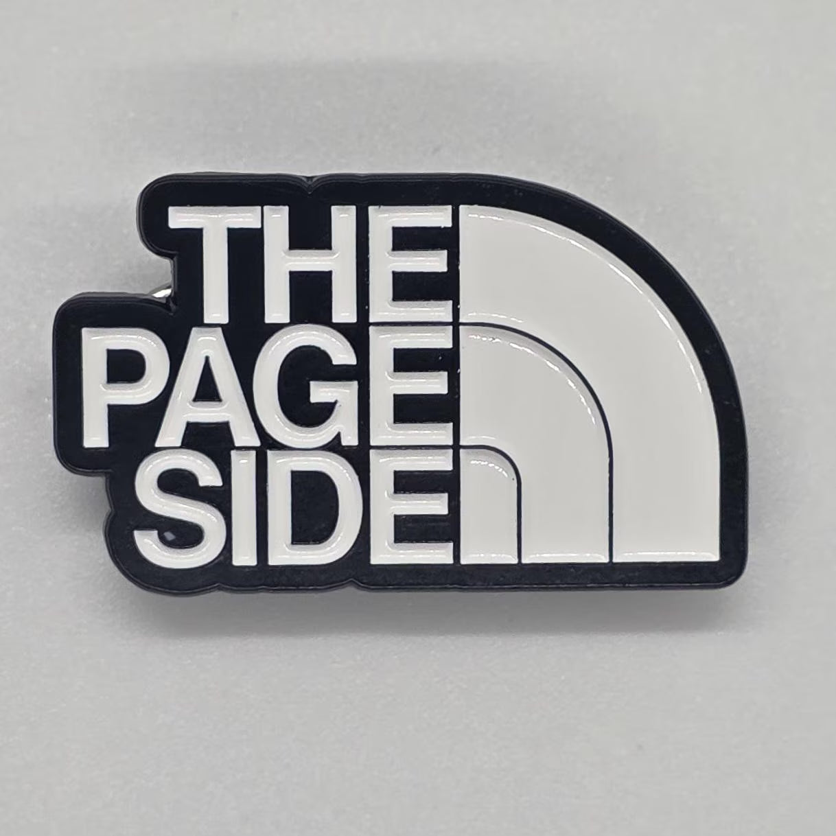 The Page Side Enamel Pin - 1.5" Soft Enamel Black Metal