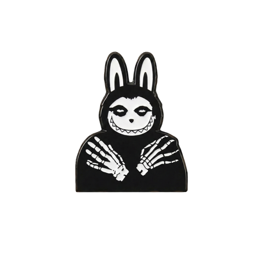 Labubu x Misfits Mashup Enamel Pin - Limited Edition Numbered Badge | Pop Mart Punk Rock
